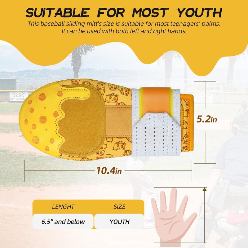 Big Crazy Sliding Mitt, Baseball Softball Sliding Glove for Youth Kid, Hand Protection for Left & Right Hands, Flexible Breathable Durable, Funny Design Ice Cream, Joker Smile, Coconut Tree - Image 3